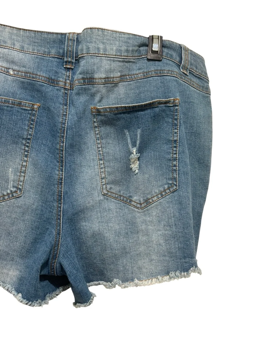 Forever 21 Light Blue Distressed Denim Cutoff Shorts